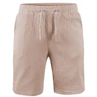 New Men's Cotton Linen Shorts Pants Male Summer Breathable Solid Color Linen Trousers Fitness Streetwear S-3XL 1