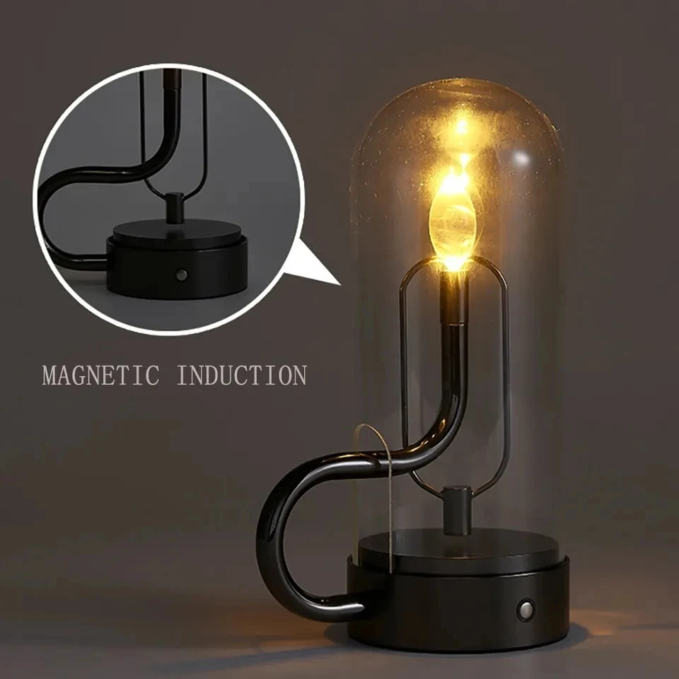 

USB rechargeable water drop swing table lamp Designer vintage candle flame restaurant bar table lamp