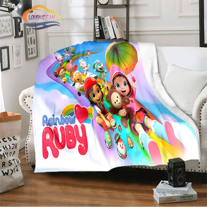 

3D cartoon series Rainbow Ruby Children's warm blanket Lulu and bear cute Intelligence adventure Animation