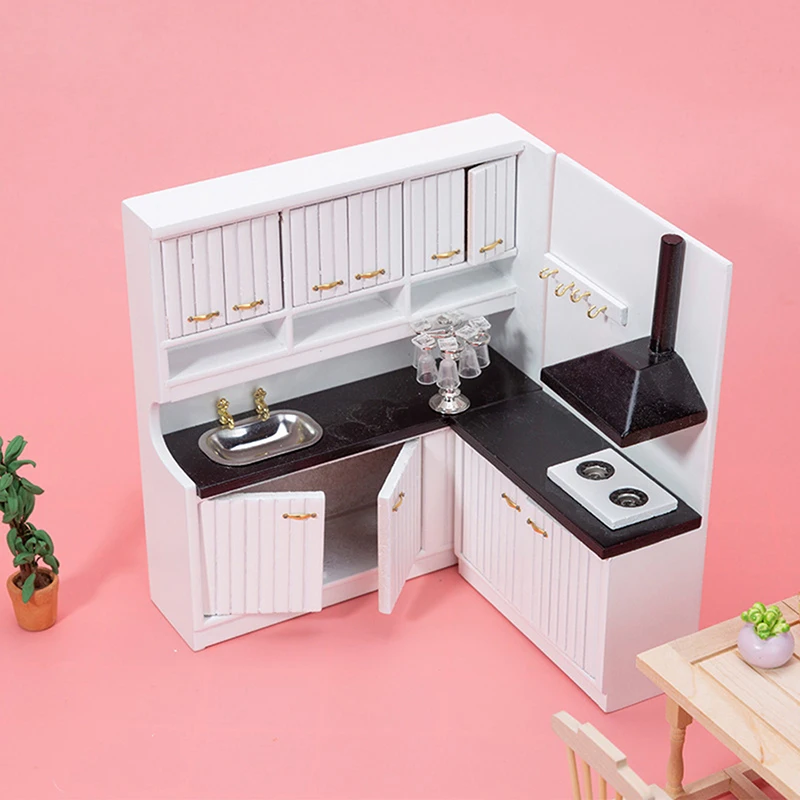 Mesa De Cozinha Doméstica, Sink Counter, Modelo De Decoração, Escala 1: 12