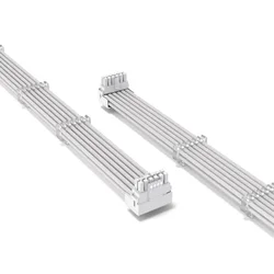 High-Performance 90-Degree 600W Extension Cable, 35cm, 12VHPWR Male to Female PCIE Adapter - 34cm (Full white 4P out)