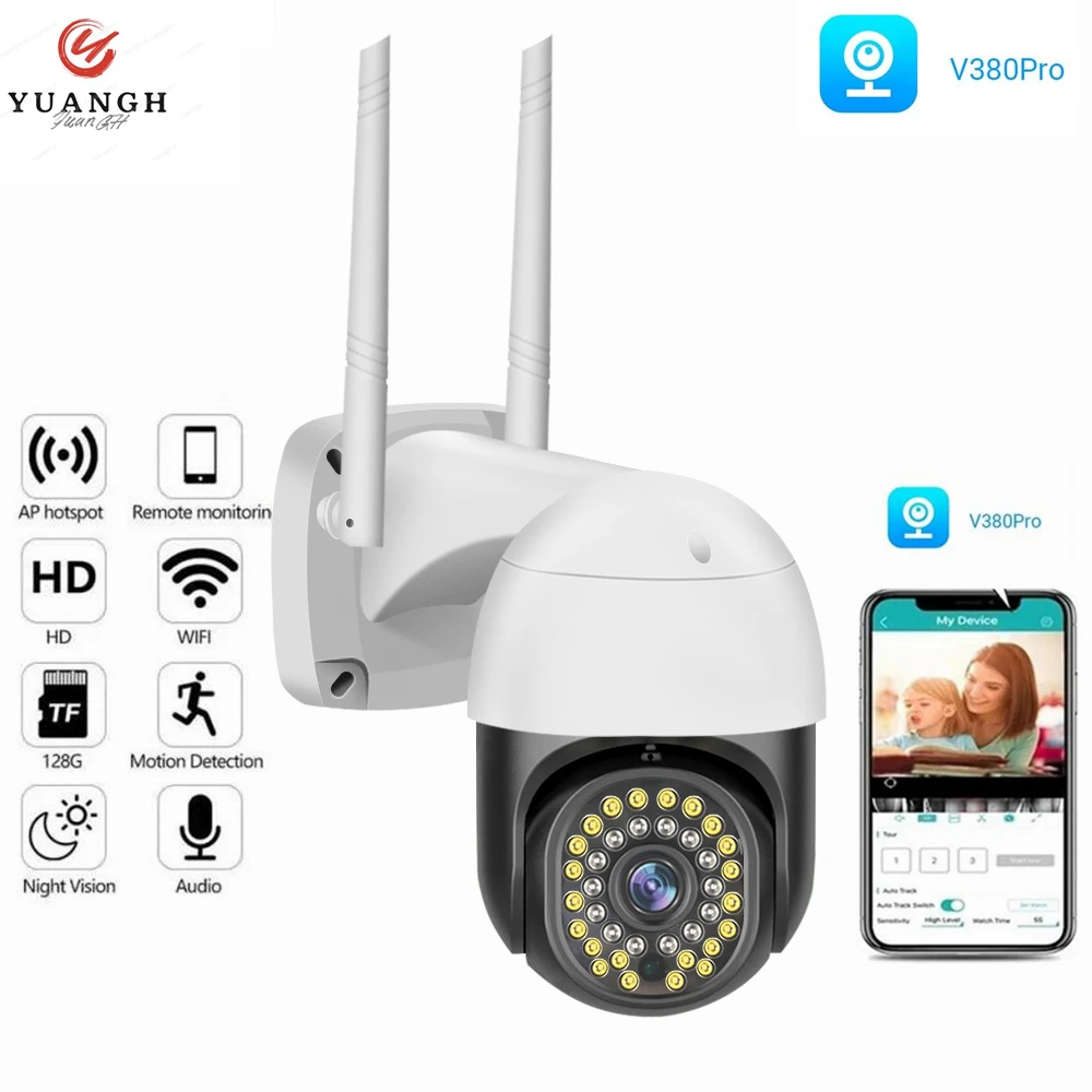 

V380 Pro 3MP Outdoor WIFI IP Camera Two Ways AUDIO Waterproof CCTV Wireless Security Protection Camera Color Night Vision