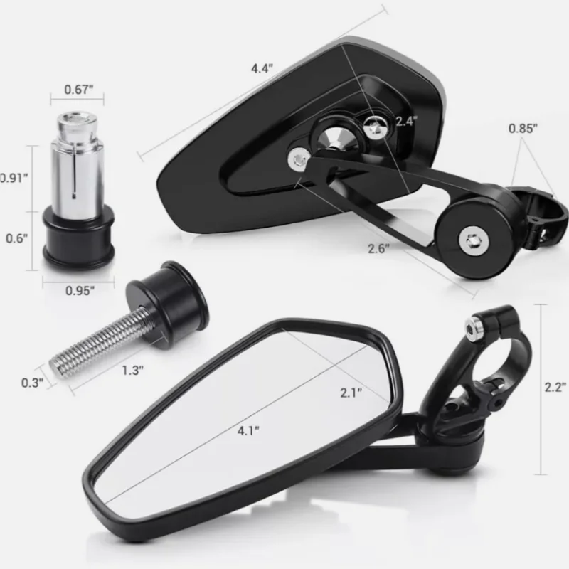 1 쌍 7/8 인치 오토바이 핸들 바 엔드 미러 Yamaha MT09 MT07 MT03 MT125 900 트레이서 오토바이에 적합