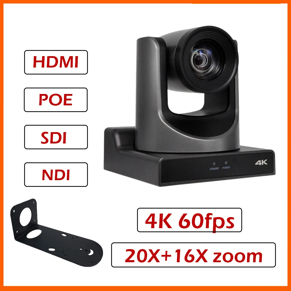 SMTAV POE NDI 광학 줌 PTZ 카메라, UHD 화상 회의 카메라, 3G-SDI HDMI USB IP 스트리밍 출력, 4K 20X