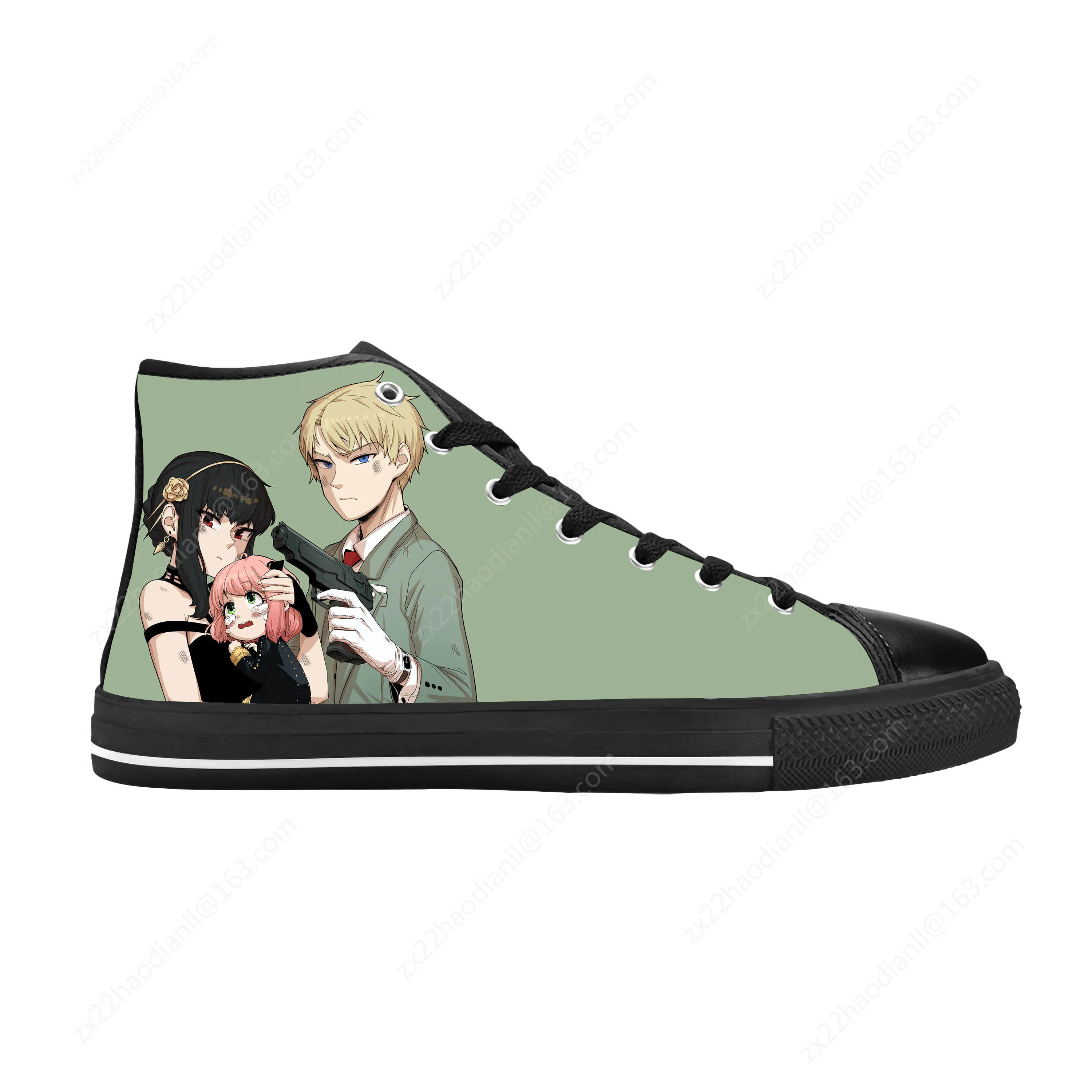 Japanese Anime Manga Spy X Family Anya Yor Forger Casual Cloth Shoes High Top Comfortable Breathable 3D Print Men Women Sneakers