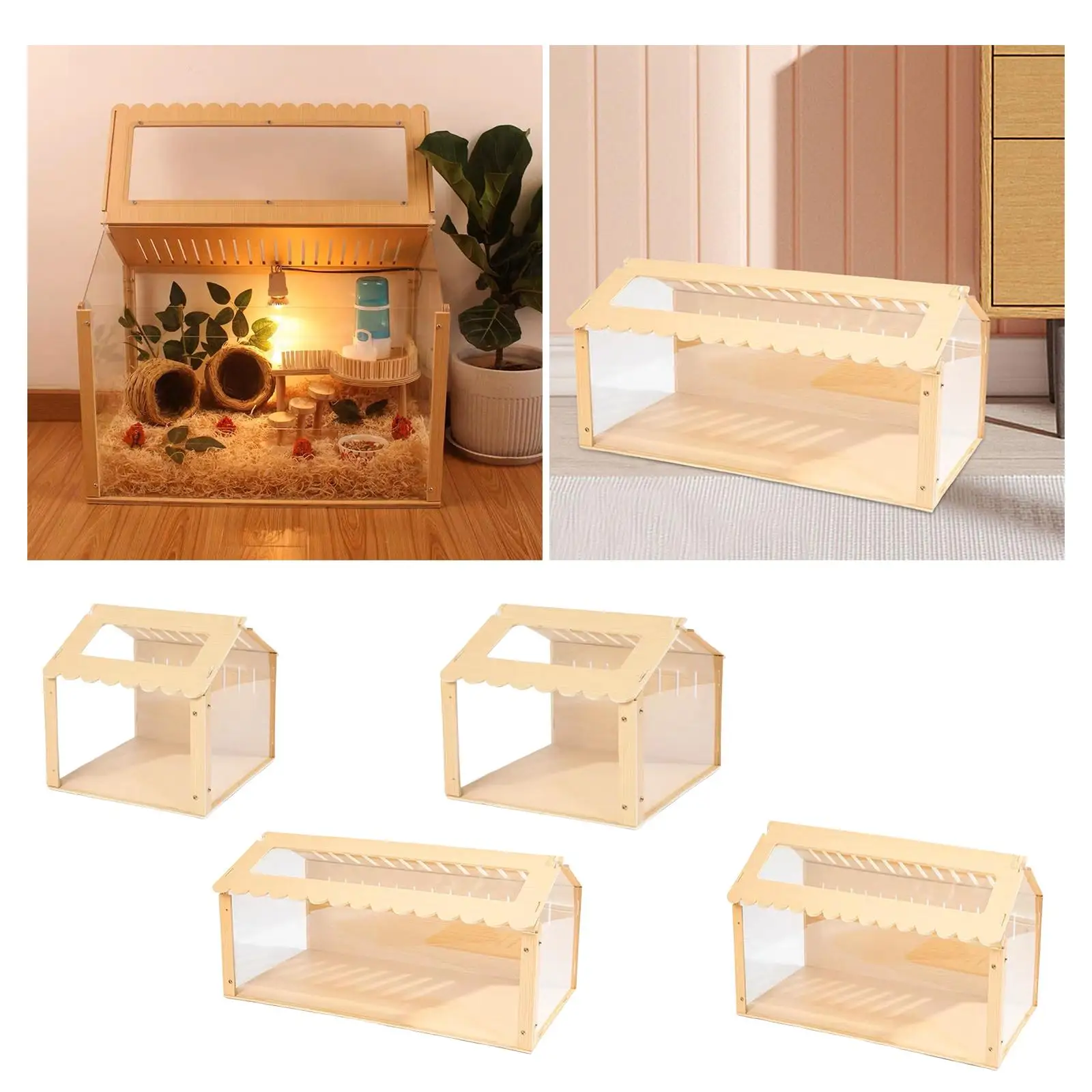 Hamster Hideout, Wooden Exercise Toy Tunnel, Assemble Shed with Fan, Mice, Rat Hamster Hideout, Wooden Exercise Toy Tunnel, Assemble Shed with Fan, Mice, Rat