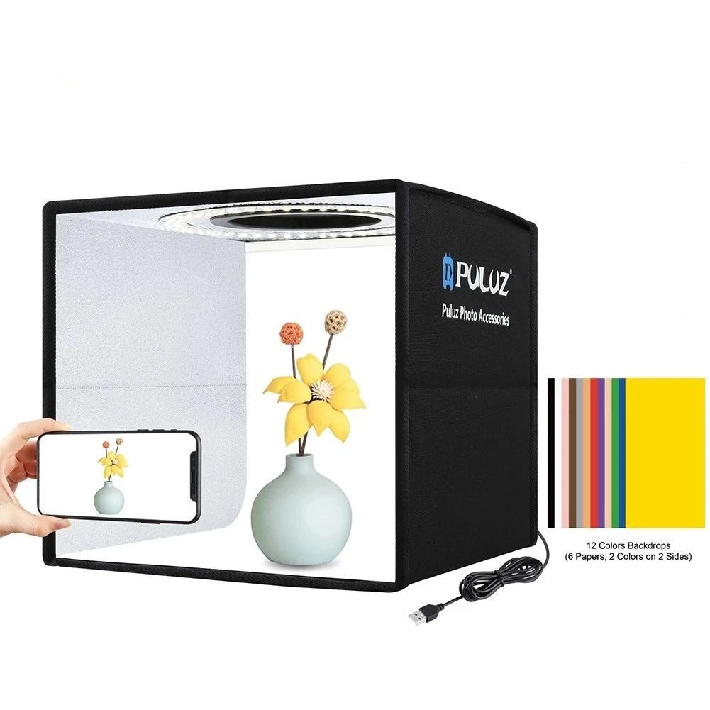 Puluz Folding Portable Photo Lighting Studio Shooting Tent Box With 12