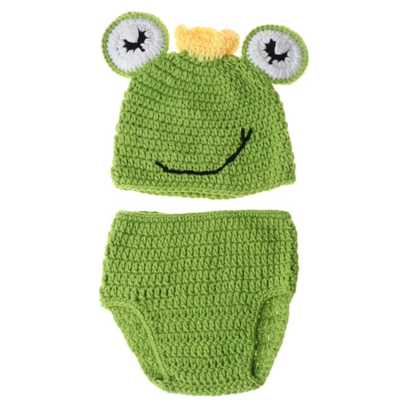 

N80C Baby Knit Romper with Hat Overall Skin-friendly Cotton Newborn Photography Props