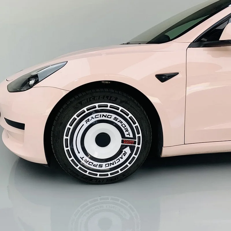 

19 Inch 18 Inch Car masked knight Hub cap cover Kit refit Decoration Accessories Wheel Hubcap sticker For Tesla Model 3 Model Y