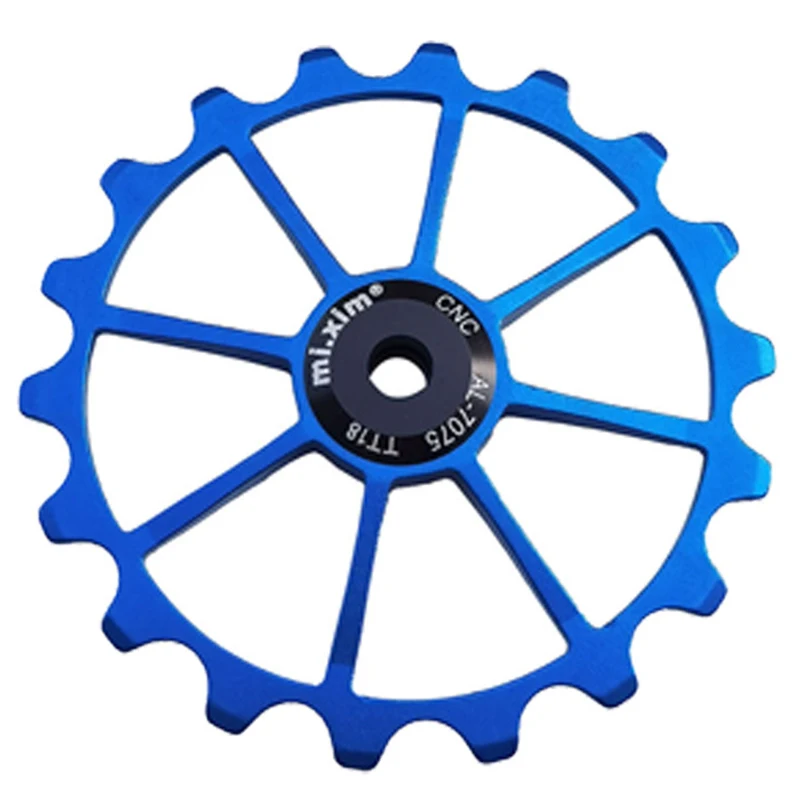Mi.Xim 18T Mtb Bicicletta Deragliatore Posteriore Jockey Ruota Bici Guida Rullo Puleggia Per 7-12 Velocità Blu