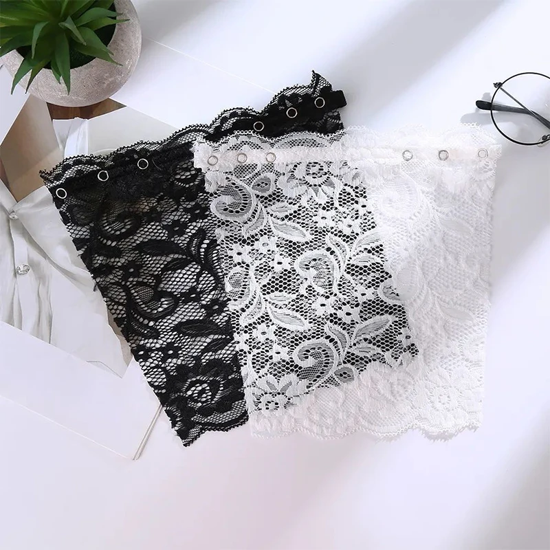 

Women Hollow-out Lace Fake Collar Sexy Easy Clip-on Bra Insert Wrapped Chest Tube Top Diy Clothing Covering Neckline Accessories
