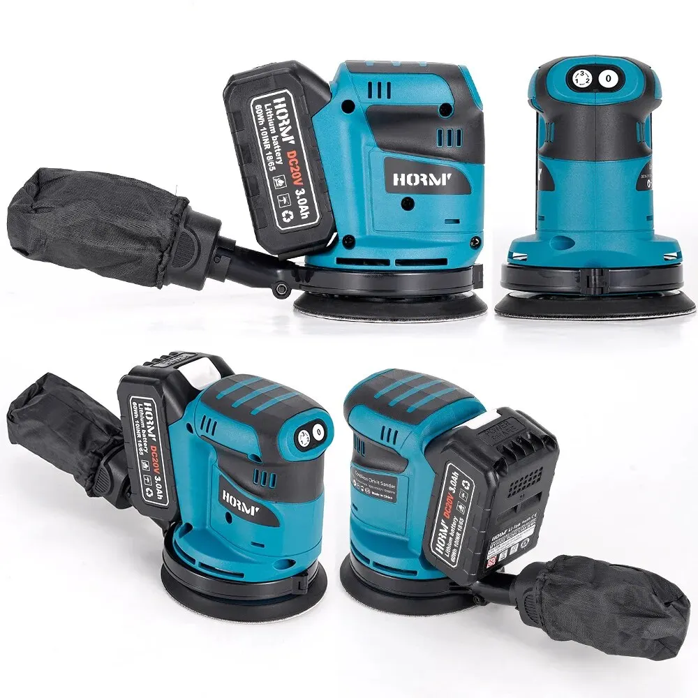 125mm Electric Sander 90W 3 Speeds Cordless Wood Grinder Polishing Grinding Machine Tool 8 Hole Sandpaper For Makita 18V Battery 2