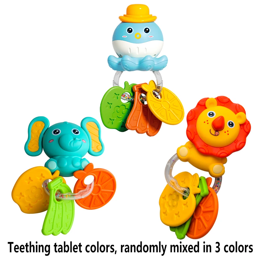 Baby Teething Rattle Toy, an Early Education Toy That Helps Develop Hand-Eye Coordination, Featuring Cute Cartoon Designs Like L - 6