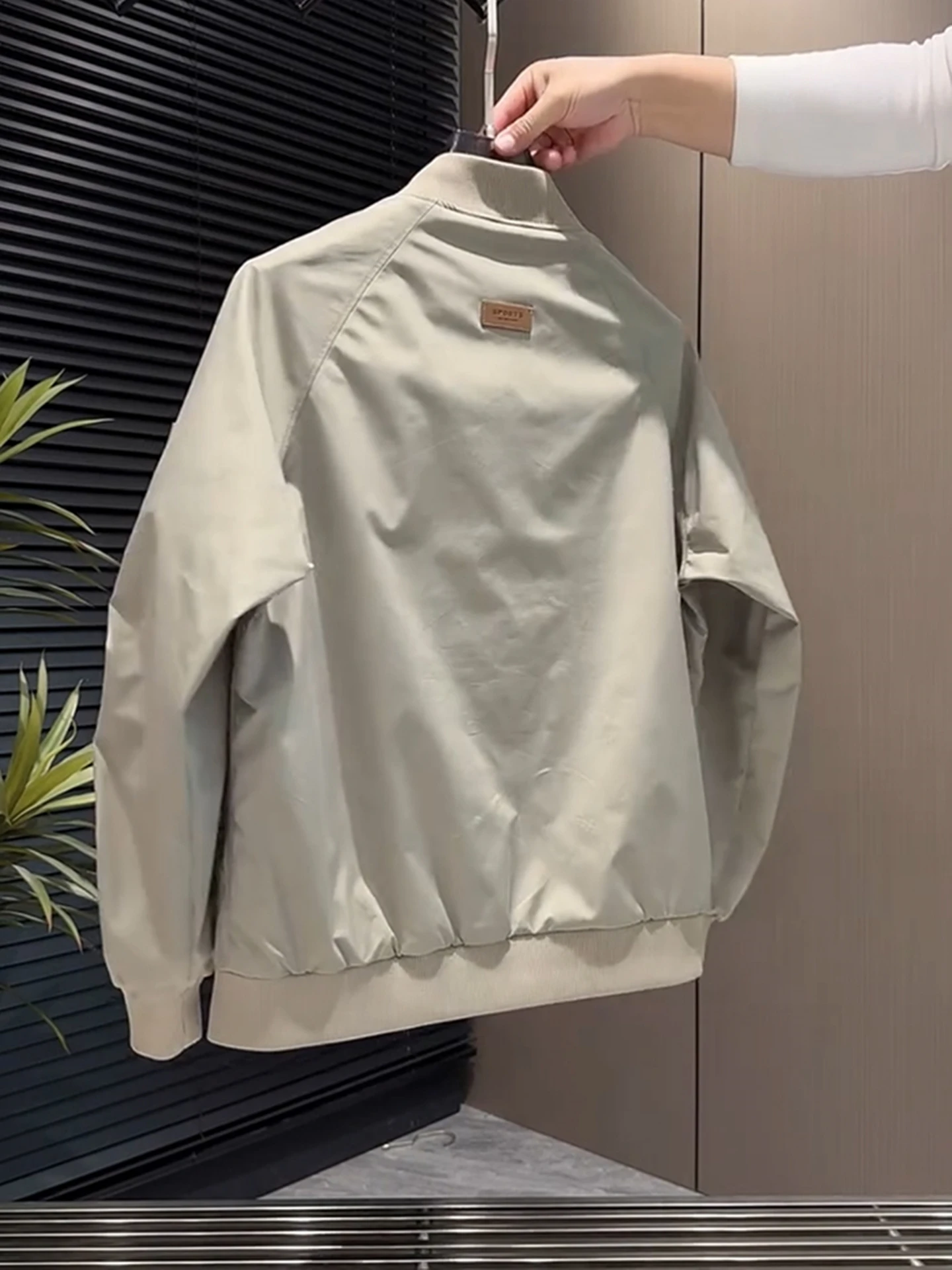 Men's Baseball Jacket Spring Autumn Fashion Versatile Casual Workwear Outerwear Trendy Handsome Top Youth Standard Fit Oxford... - 3