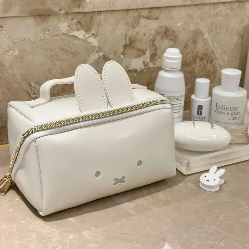 Cartoon Comic Magazine Appendix Miffy Rabbit Lovely High capacity Portable Cosmetic Bag Portable Multi function Storage Bag Pu