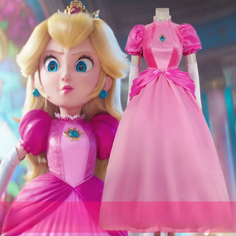 

In Stock Princess Peach Game Cosplay Dress Halloween Christmas Party Costume Cos Women Cute Sexy Clothes Role Play