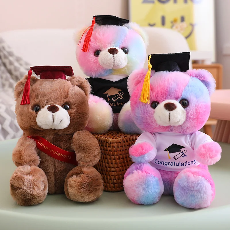 

16 Styles Kawaii Dr. Teddy Bear Plush Toy Cute Stuffed Soft Colorful Bears Animal Plushies Dolls Graduation Gifts for Girls Boys