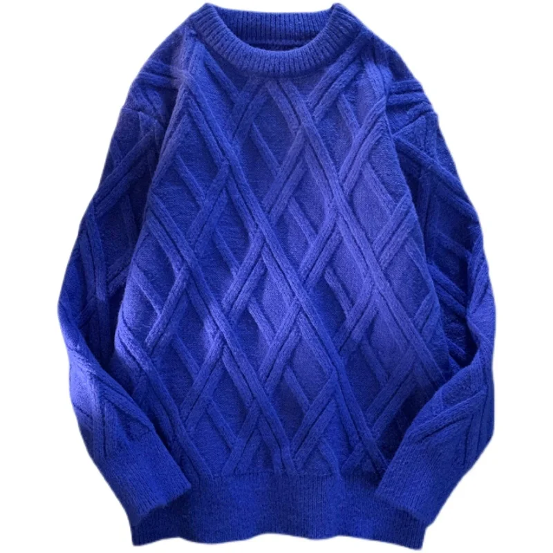

New Men's Casual Sweater Thickened Pullover Round Neck Dropped Shoulder Sleeves Tops