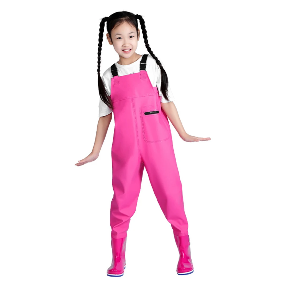 Kids Fishing Waders Kids Waders With Boots Full Body Rain Trousers Waders For Teenagers Waterproof Pants For Outdoor Fishing Watersuits