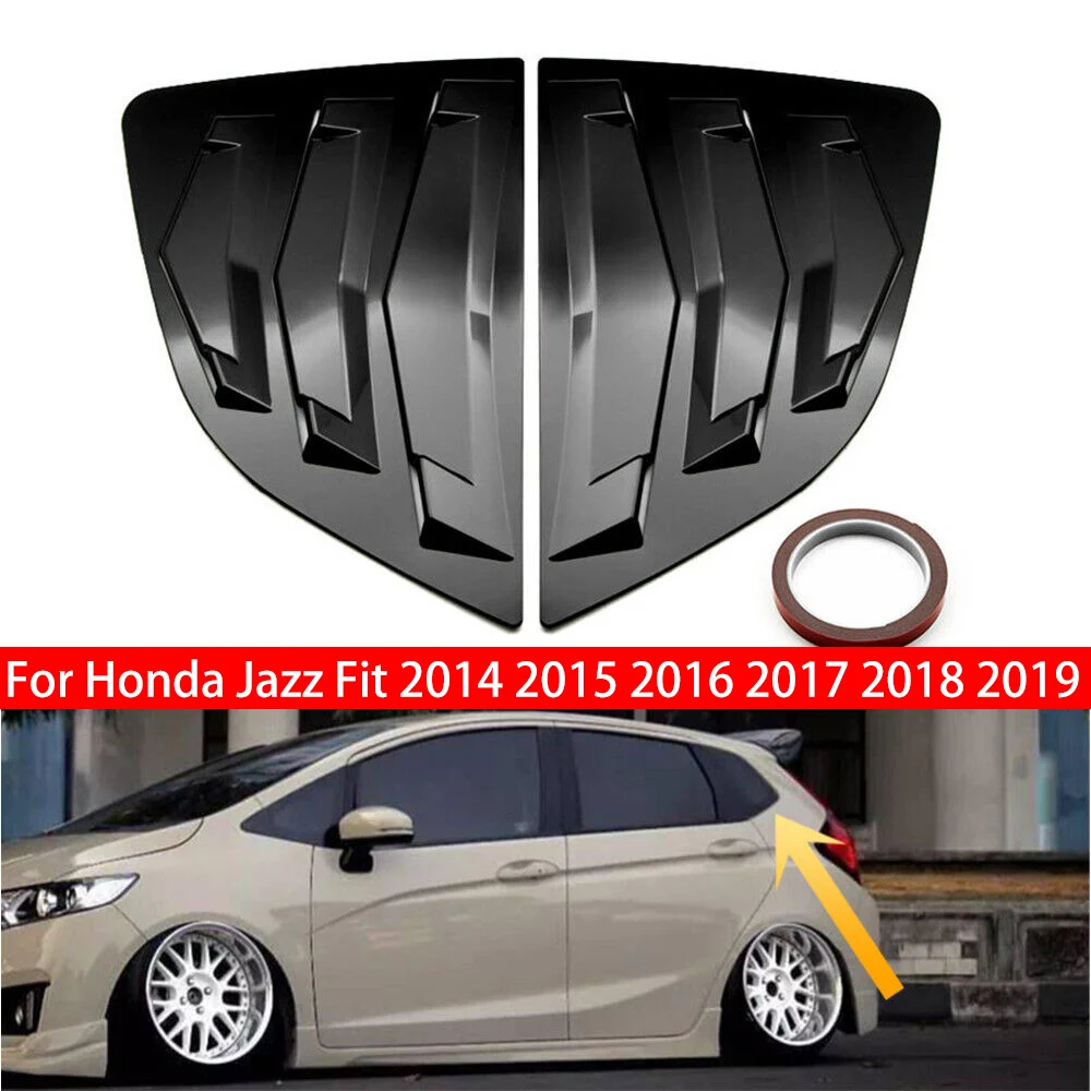 

Автомобильные задние жалюзи для Honda Jazz Fit 2014-2019, боковая крышка затвора, отделка, наклейка, решетка для вентиляции, автомобильные аксессуары из АБС-углеродного волокна
