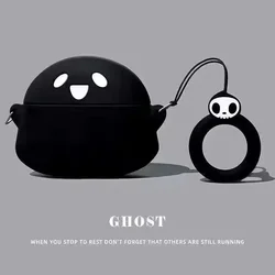Cartoon Luminescent Ghost Cover Protective Silicone Case for JBL Wave Beam 2 (Ghost Black)
