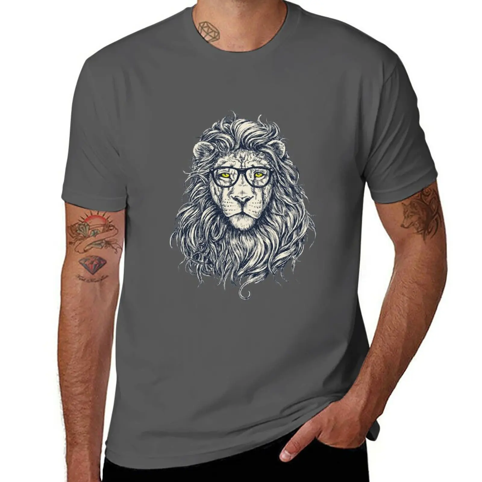 

New Hipster Lion Design T-Shirt T-shirt for a boy t-shirts man mens cotton t shirts