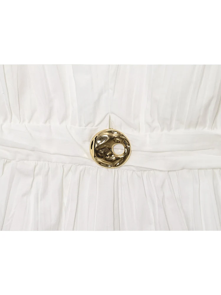 TFMLN Women Stand Collar Top Set A Line Skirt Sets 2025 Fashion Elegant Ruffled Sleeveless O Neck Tank Top Chic Female Suit