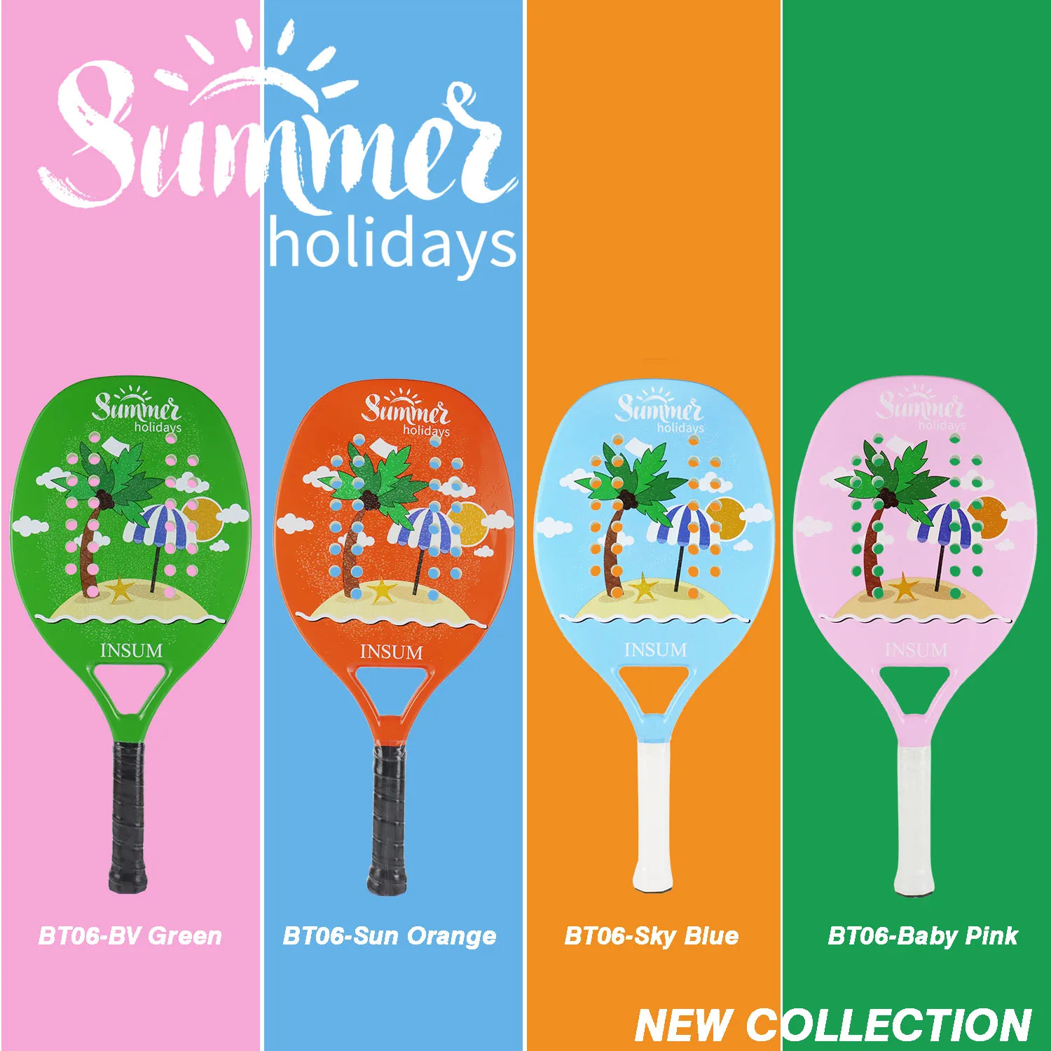 Beach Tennis Paddle Beach Tennis Racket Carbon Fiber with EVA Memory Foam Core Lightweight Paddles-Colorful