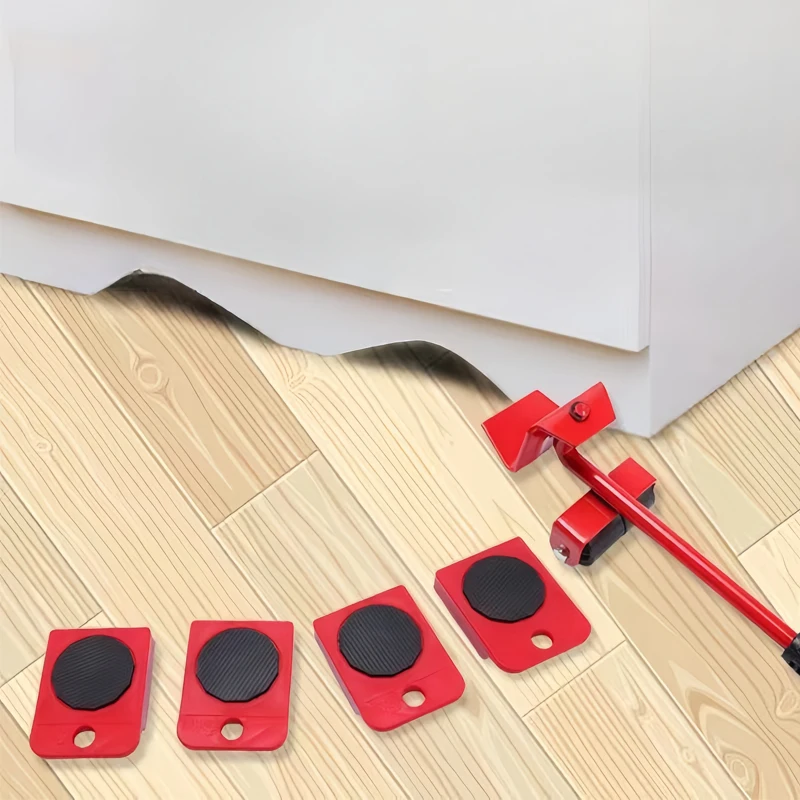 Furniture Lifter Set Of 5 3.9"x3.07" Furniture Slides Kit Move Roller Tools 360 Degree Rotatable Pads Easily Rede