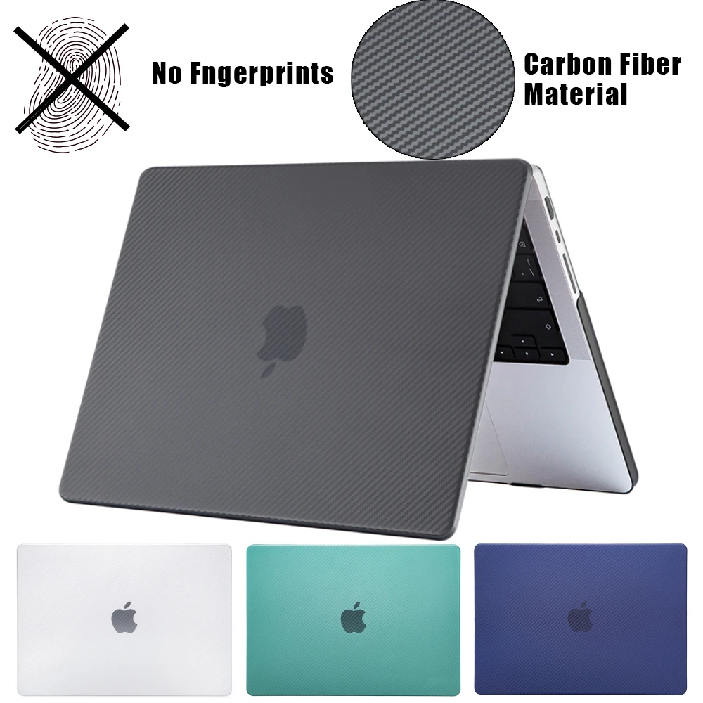 Acessórios para Notebook de Fibra de Carbono Capa para Macbook Air m1 Pro 13 Pro 14 m3 m2 Capa 2023