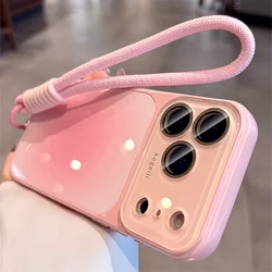 Elegant Gradient Glossy Phone Case with Full Camera Protection and Shockproof Design - iPhone 18 Pro Max (Pink)