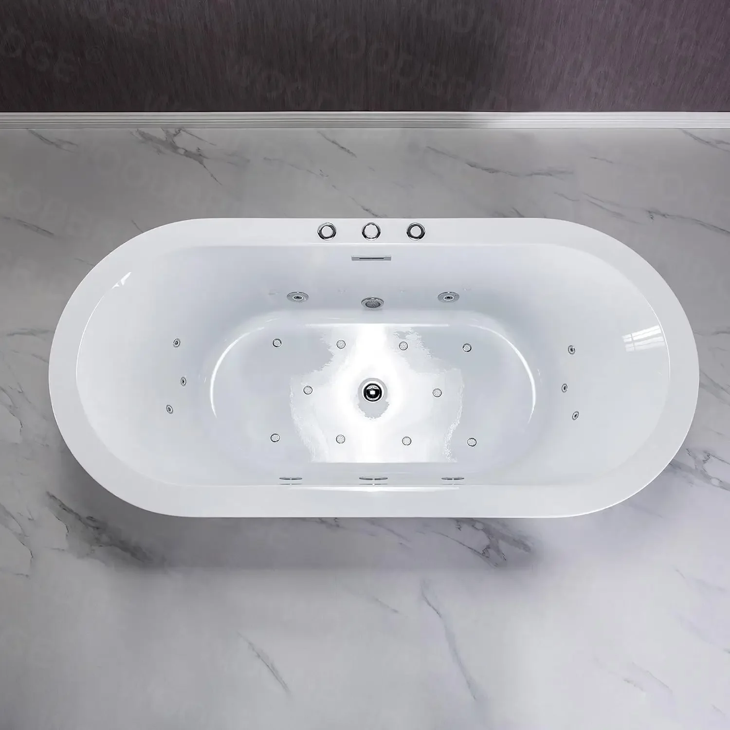 67 Inch Air Bubble and Whirlpool Jetted Freestanding Bathtub High Quality Structure Comfortable Hydro Massage