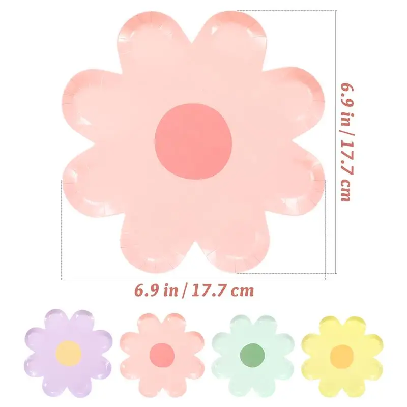 40pcs Disposable Paper Plates multiuse Flower Shaped Cake Dessert Paper Plates Picnic Wedding Birthday party decors