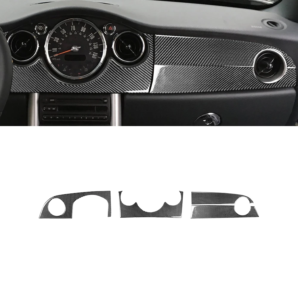 

for BMW Mini Cooper 2005 2006 Dashboard Panel Decoration Cover Trim Decals Carbon Fiber Car Interior Mouldings Accessories