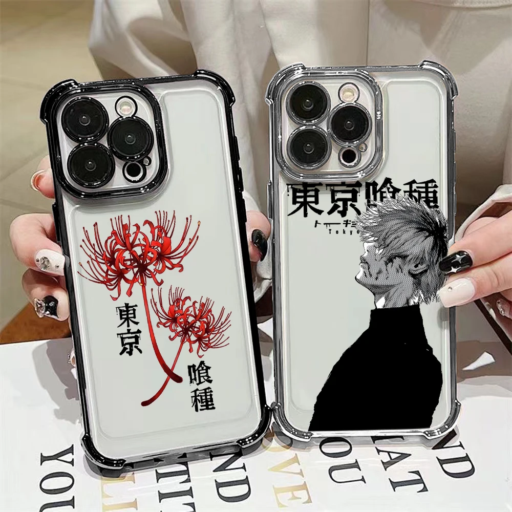 Stylish Anime Tokyo Ghoul Plating Phone Case with Anti-Fall Airbag Protection