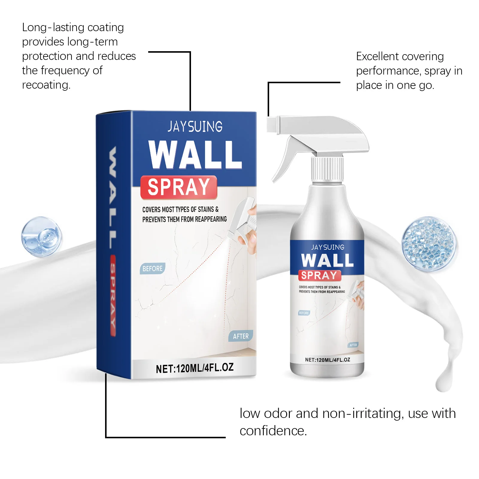 Wall Renovation Spray Paint Stain Removal Painting Waterproof Sunlight Resistant Paint Renovation Wall Spray