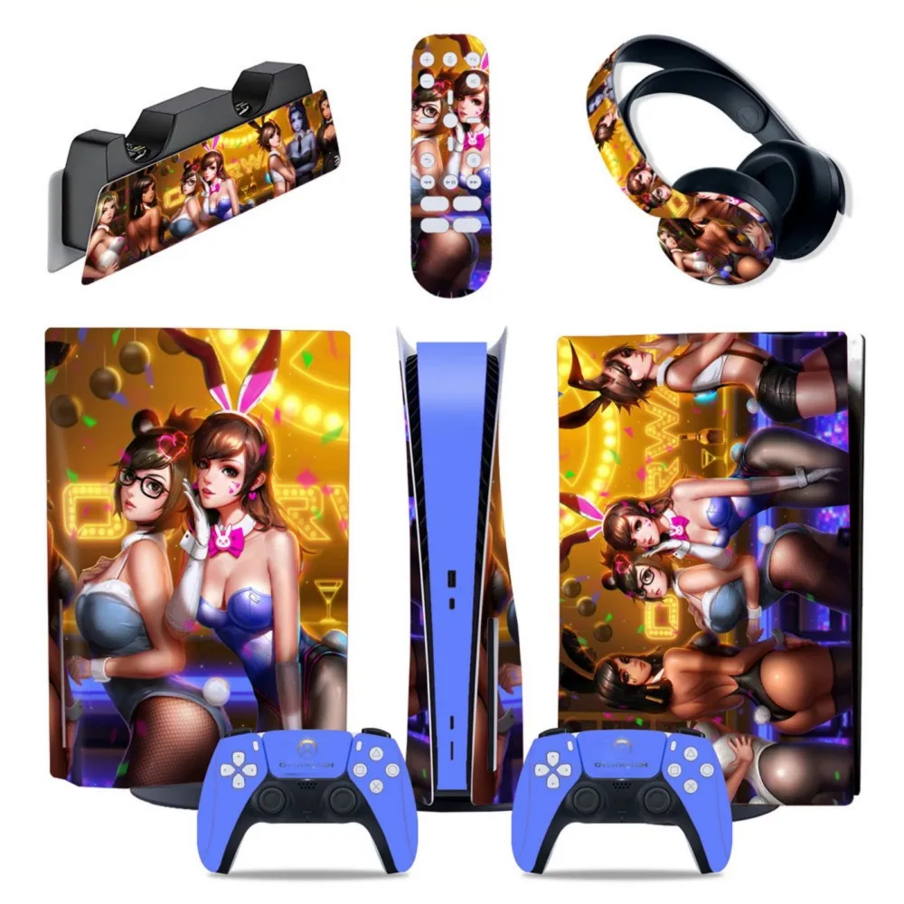 Per Ps5 Console Disc Versione 5 In 1 Skin Autocollants Adesivi Ps5 Compatibili Con Console Ps5 Control Pegatina Ps5 Accessori