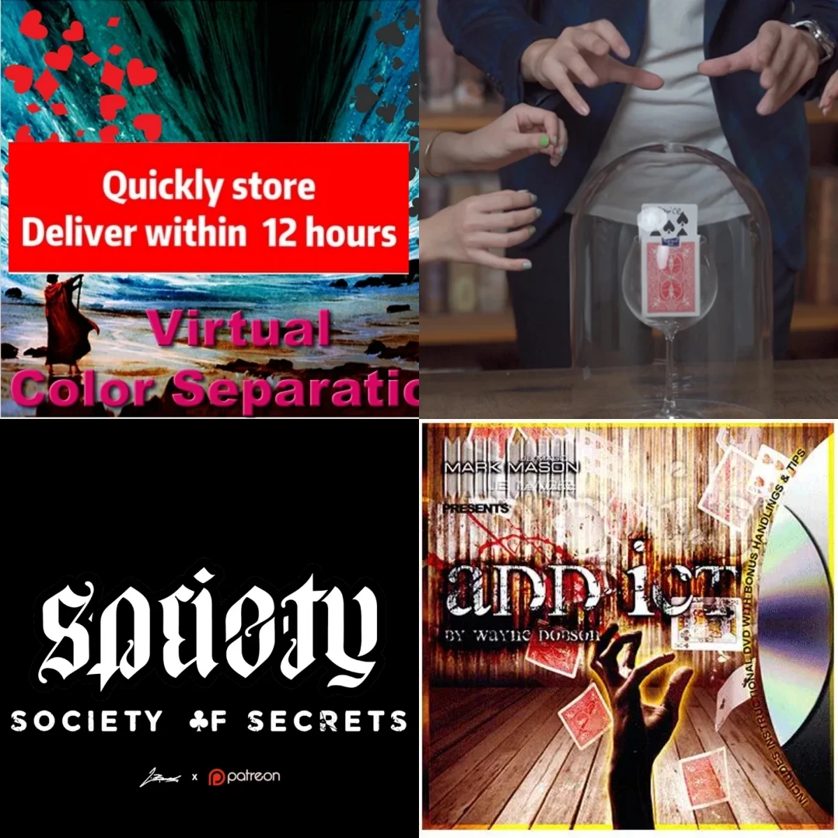

Virtual Color Separation by B，Waken by Bond Lee，A Paintbrush For Chris by Lloyd Barnes，Addict by Wayne Dobson and JB magic