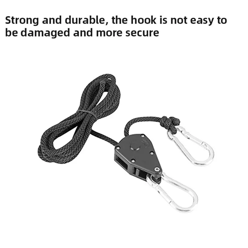 Adjustable 8 Inch Reinforced Hangers Hanging Ratchet for Tent Grow Plant Lamp Rope Ratchet Hanger Pulley Hook 2pcs ratchet hanger rope tie down ratchet