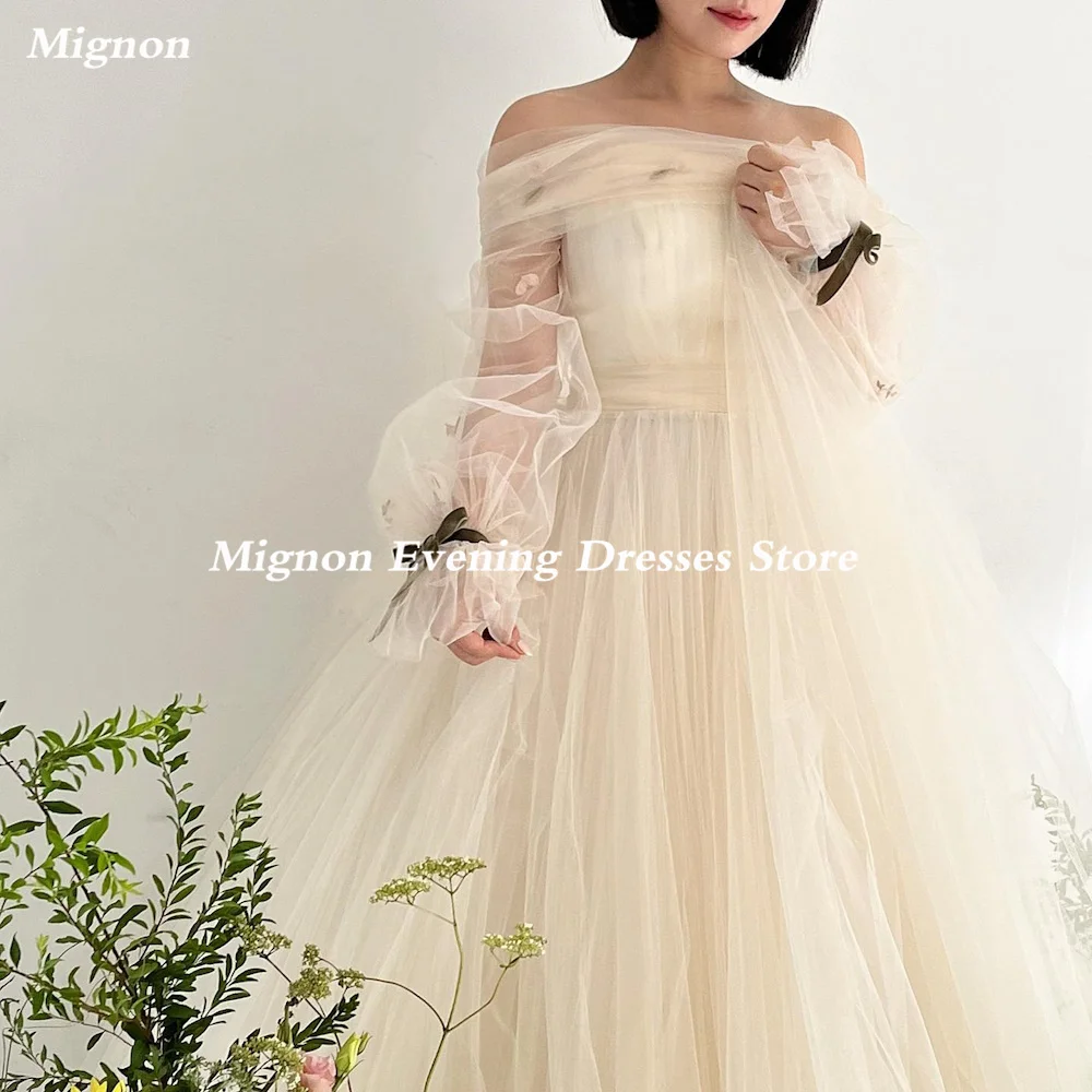 

Mignon Tulle A-line Off-the-shoulder Neckline Populer Prom Gown Floor-length Formal Elegant Evening Party Dress for Women 2023