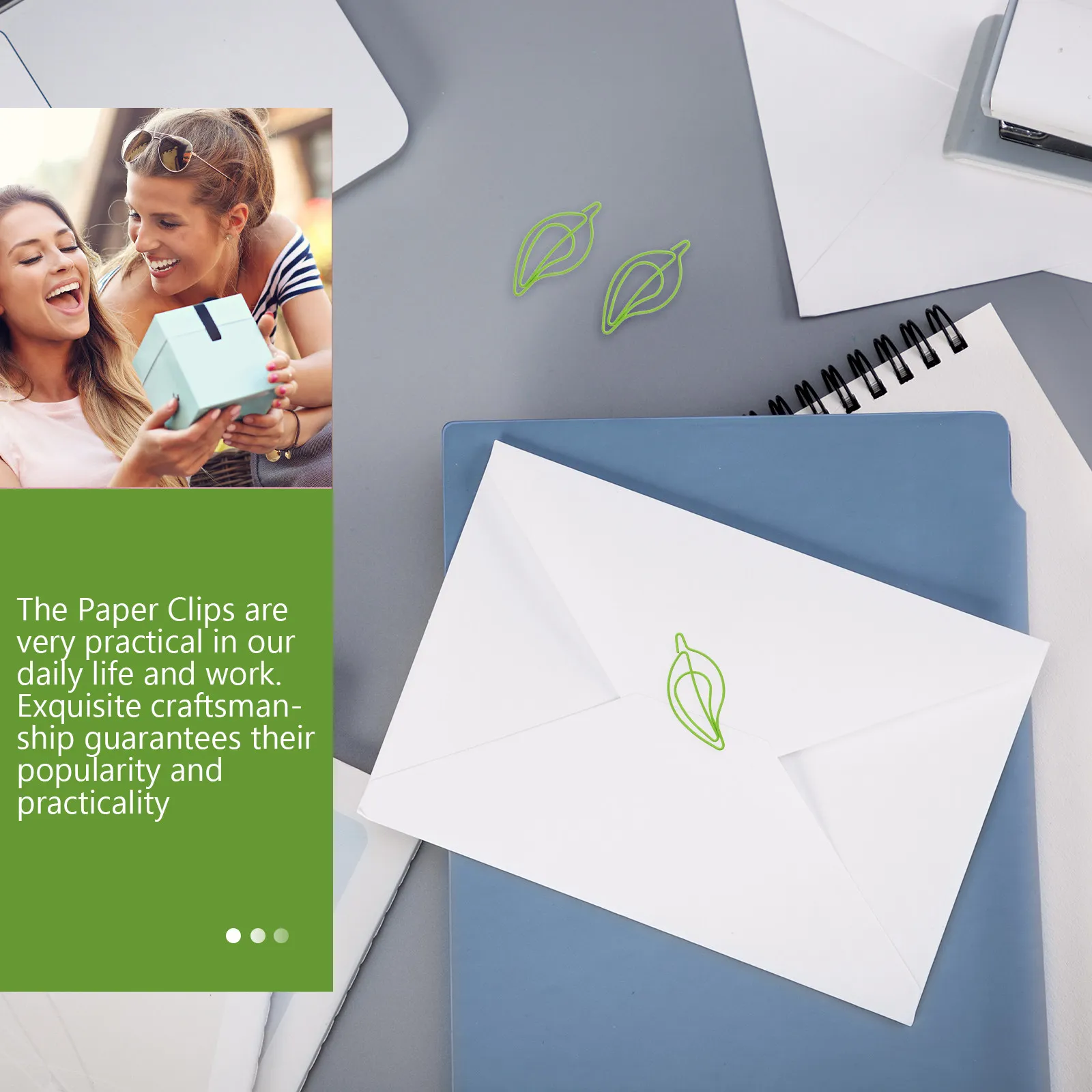 30Pcs Leaf Shaped Paper Clips High Grade Metal Paper Clips Strong Clamping Force for Test Papers Photos Files Letter