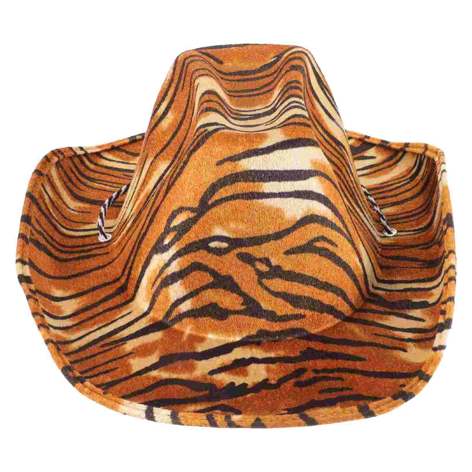 

Tiger Print Hat with Adjustable Chin Strap Wild West Party Supplies