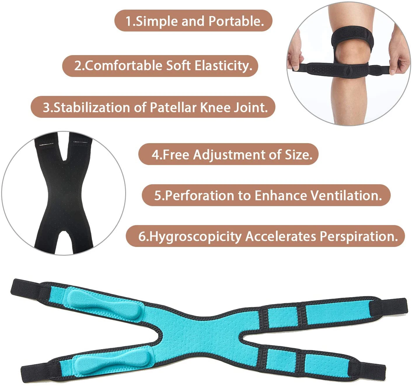 Patella Knee Strap Adjustable Knee Brace Support for Men Women Joint Pain Relief Patella Stabilizer Running Riding Hiking knee support