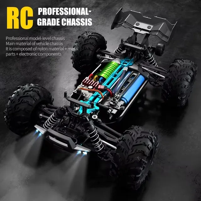 16101/16102Pro 50/70Km/h High Speed 4WD RC Car With LED Remote Control Cars Alloy Climbing Racing All Terrain Off-Road Truck 3