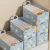 Storage Box Foldable Steel Framework Clothes Organizer with Handle for Underwear Socks Scarves Stackable Reusable Storage Case 4