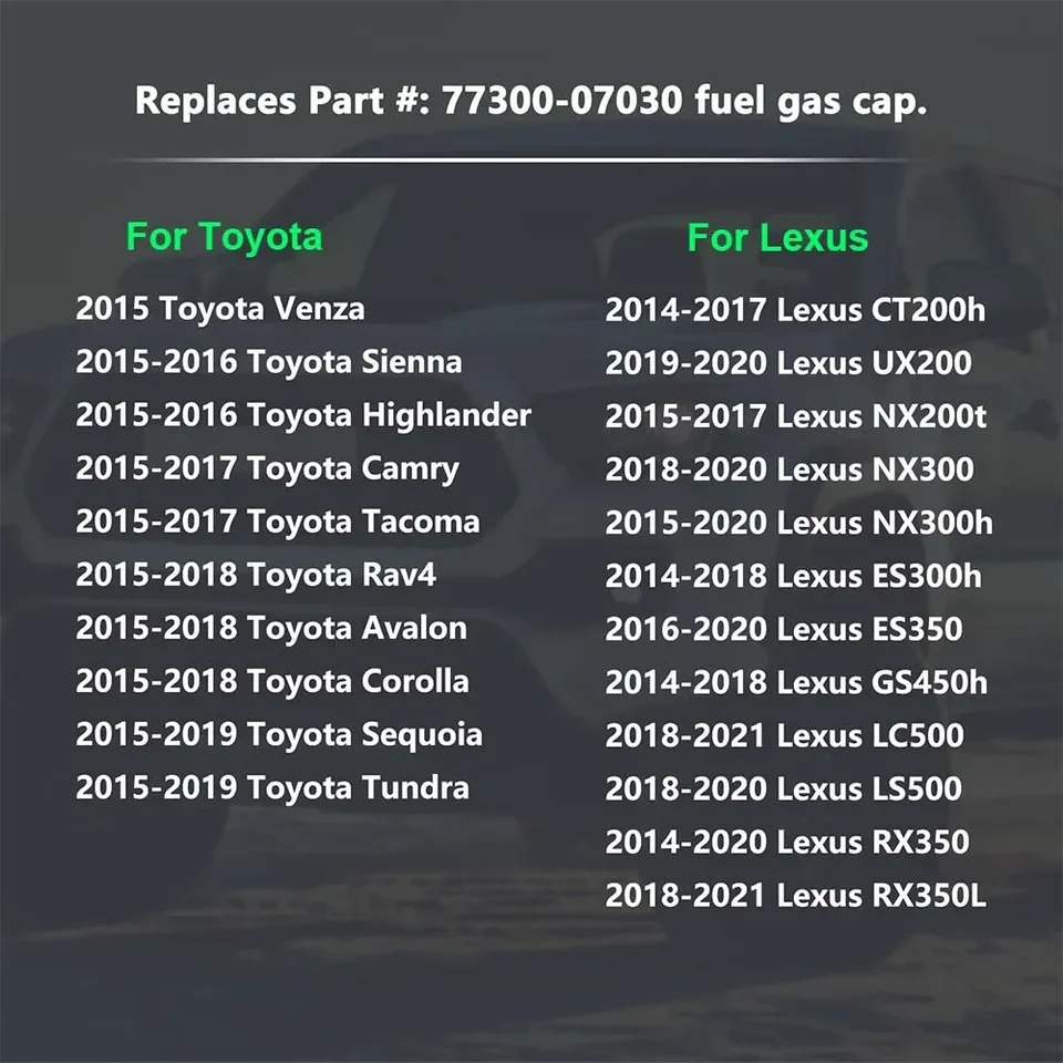 Tankdeckel Für Toyota 2014-2021 - Passend Für Venza, Highlander, Camry, RAV4