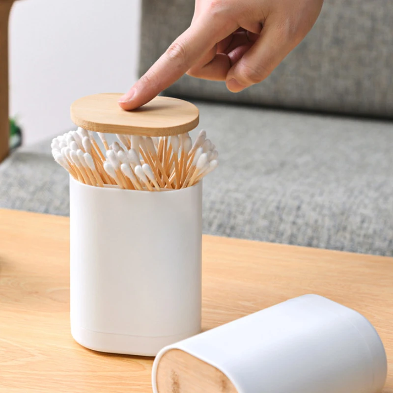 1# AUNMAS Toothpick Holder Simple Style Automatic Toothpicks Cotton Swab Press Box Home Table Toothpick Dispenser 