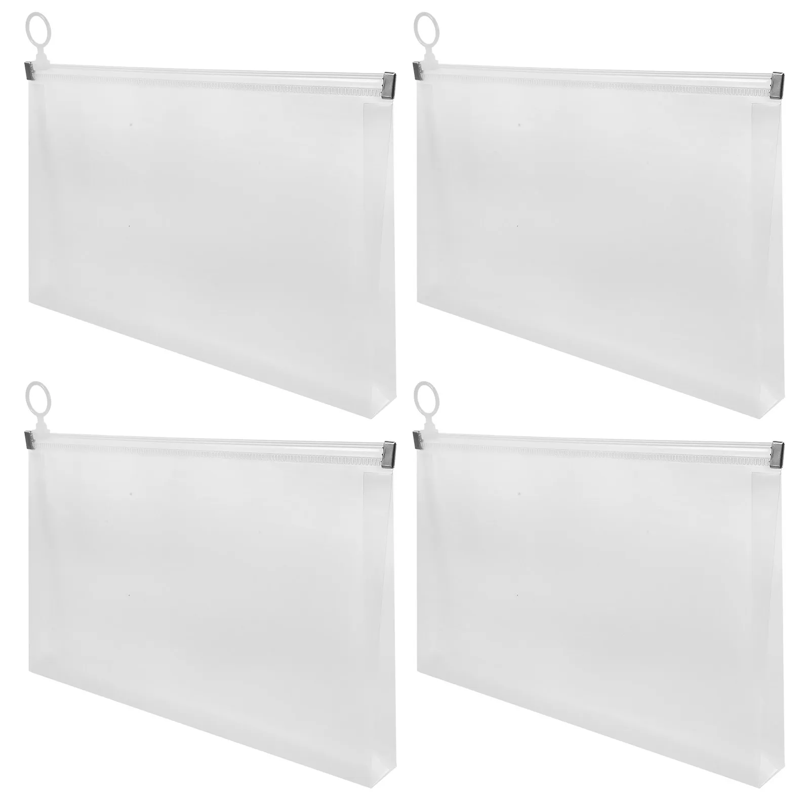 4Pcs PP 지퍼 파일 파우치 문서 영수증 현금 보관 휴대용 파일 주최자 문서 홀더 사무실 학교 교사