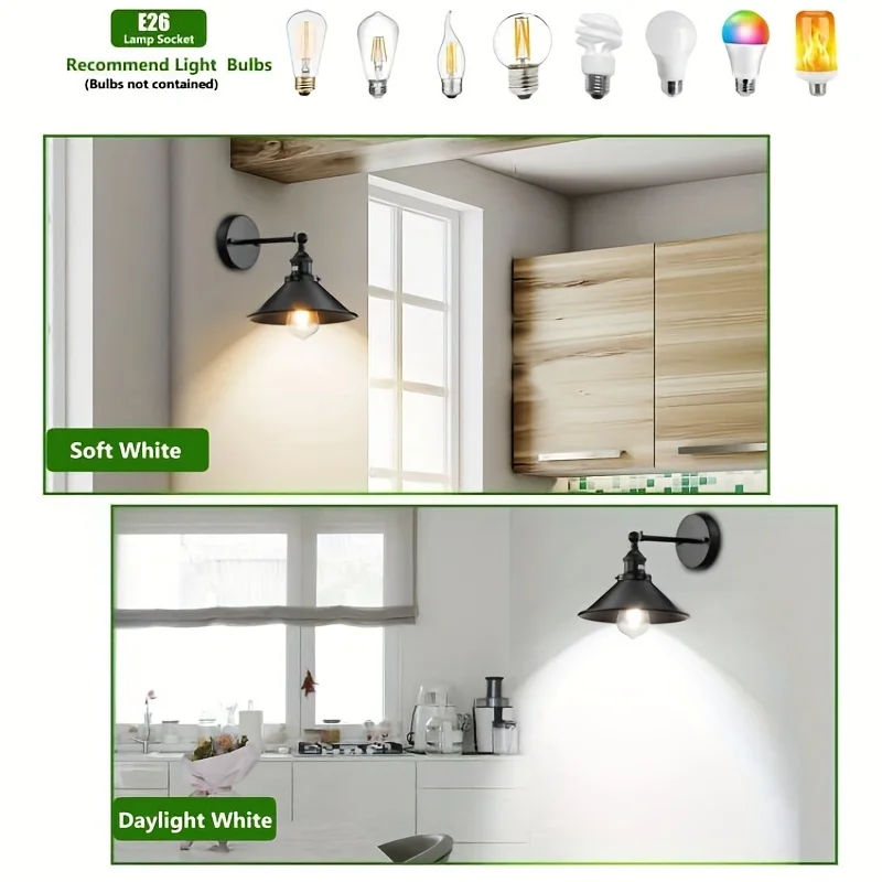 Black Wall Sconce Lamp Arm Swing Wall Lights,for decoration Bedroom Kitchen Bathroom, Rustic Antique Gooseneck Wall Lamp