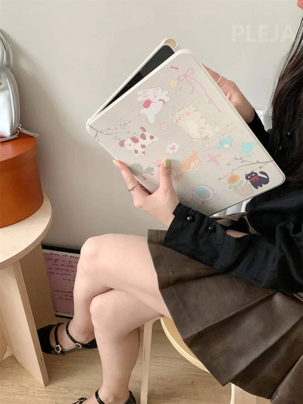 Cartoon Pets Tablet Case For Apple iPad